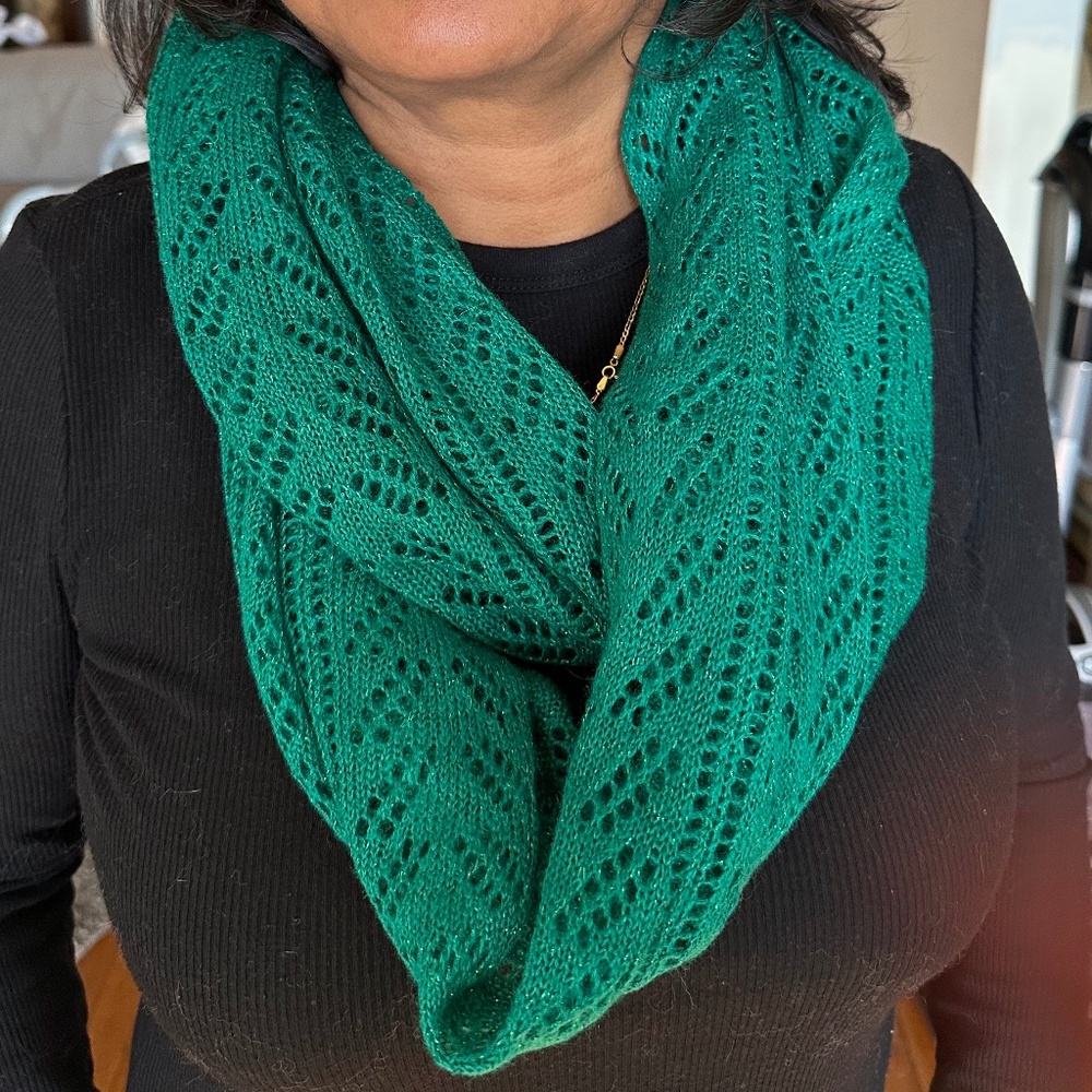 Green Metallic infinity Scarf